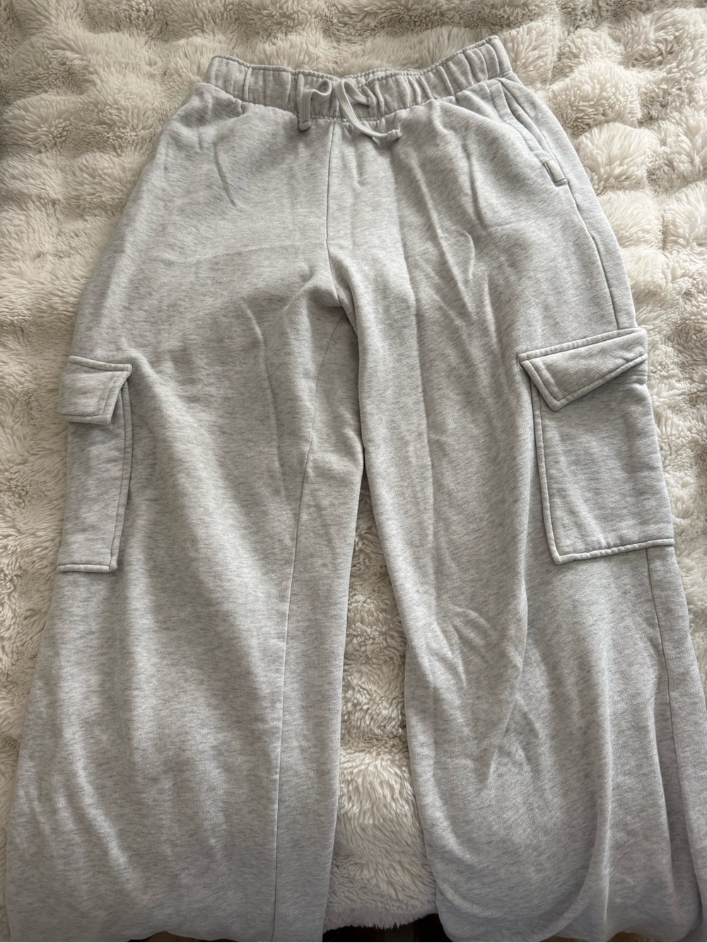Hollister Light Gray Cargo Wideleg Sweatpant